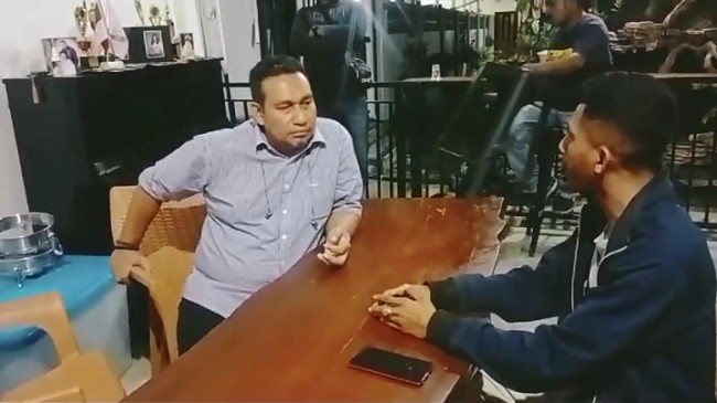Wawancara usai deklarasi calon Bupati TTU Falentinus D.Kebo Sabtu,27/072024.isth