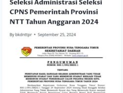 Cek Hasil Sanggah Seleksi Administrasi CPNS Pemerintah Provinsi NTT Tahun Anggaran 2024